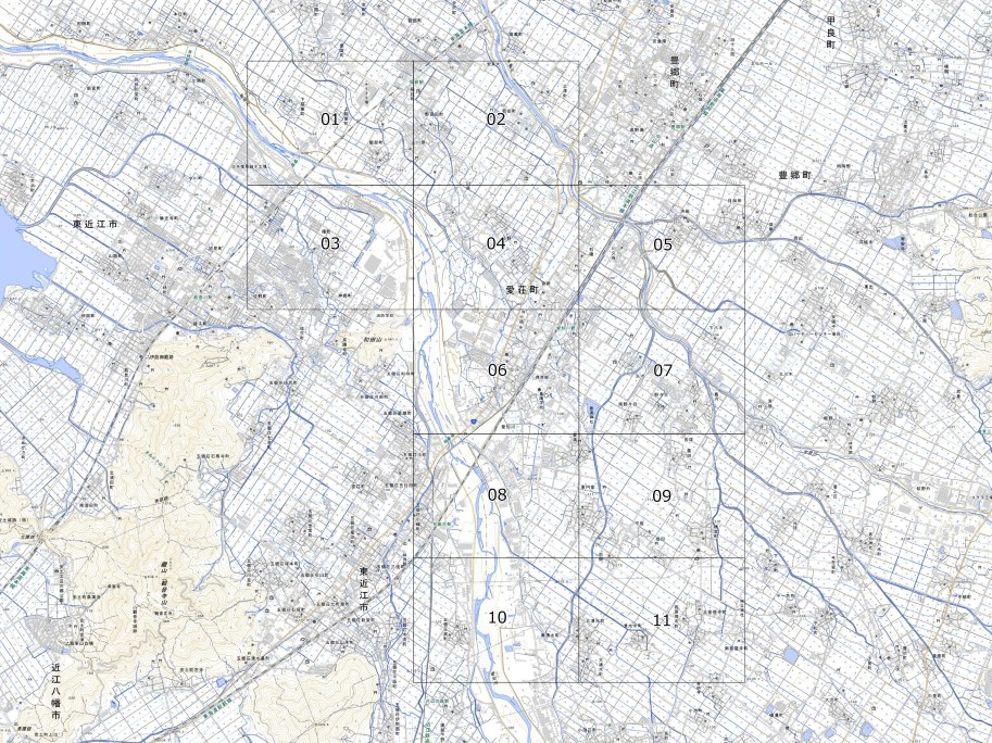 愛知川地区の地図