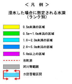 浸水想定区域図の凡例