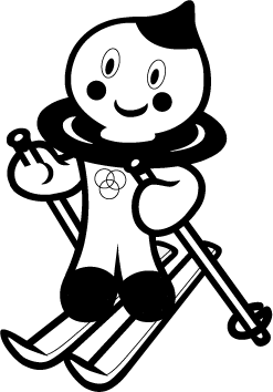 スキー白黒